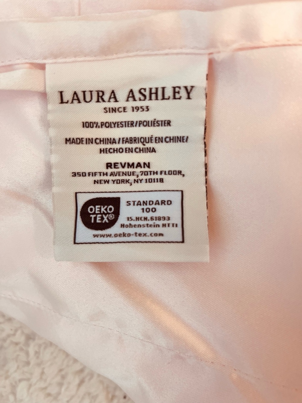 Laura Ashley Pink Satin Sheet Set (2 Flat Sheets) Twin XL